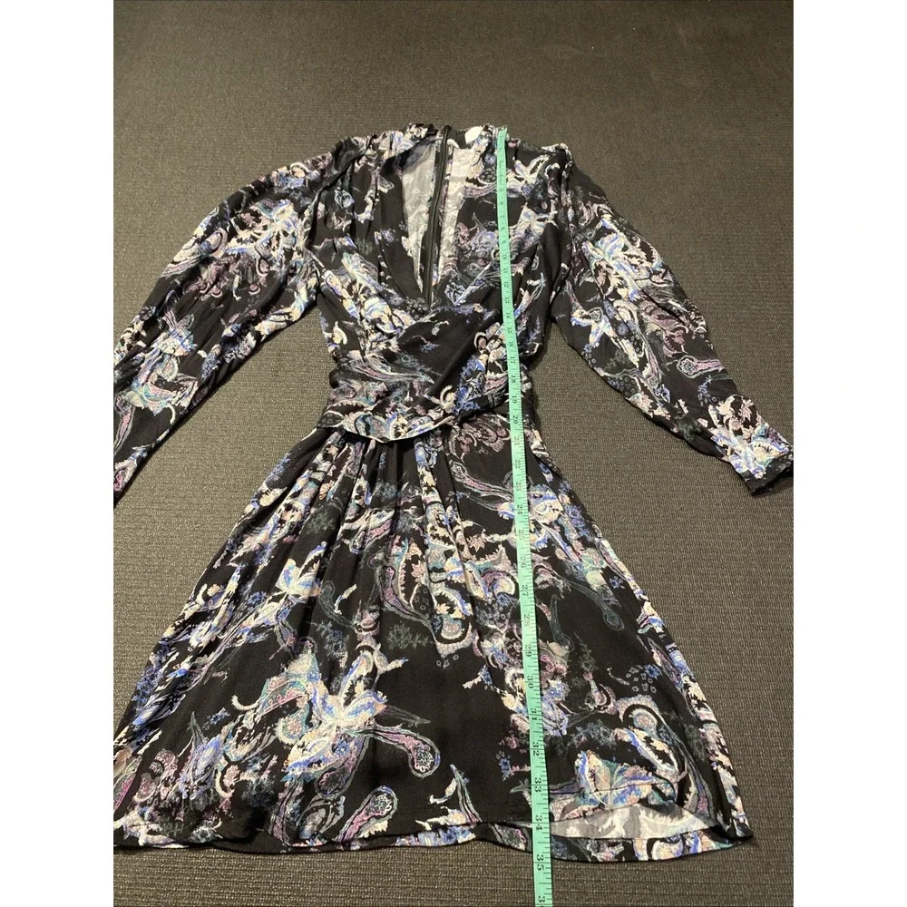 IRO Paris‎ Camolla Faux Wrap Dress Black Womens Size 32 US 0 - Picture 7 of 10